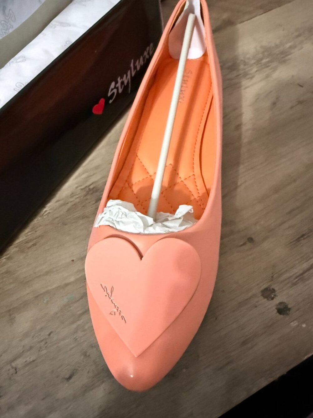 NWT Styluxe Heart Quilted Ballet Flats Size 11 🖤 - Picture 2 of 4